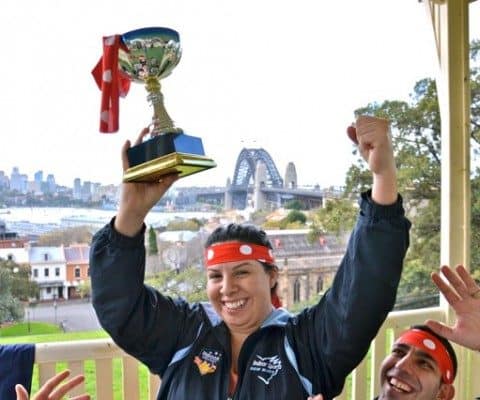 Amazing Race Sydney Winners are Champions and Grinners in The Rocks for a team building success