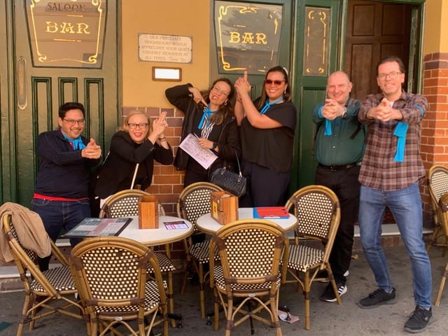 The Rocks amazing race Pubs are explored and enjoy a fine drink along an amazing race route to the Australian Hotel for an armed hold up beer or other drinks refreshments for staff.