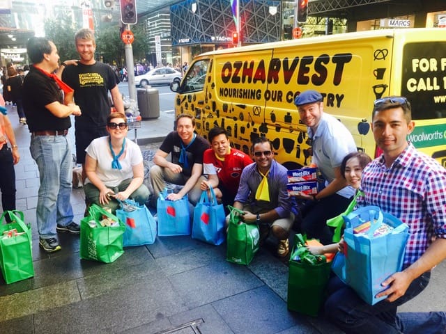 Oz-harvest on an amazing race Rocks Sydney checkpoint Helping disadvantaged and homeless with Charity support. Thought provoking activities that are linked to mindfulness and wellness. Sydney Rocks Amazing Races for team events that Give Back and make a difference