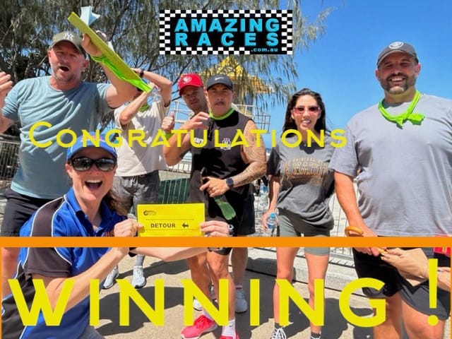 Surfers Paradise Gold Coast amazing race activities for groups best things to do is winning and coming 1st
